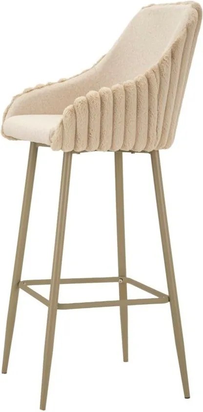 Scaune de bar crem cu cotiere 2 buc. tapițate (înălțime șezut 78 cm) Alaska – Mauro Ferretti
