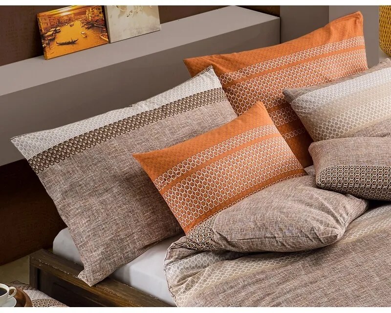 BedTex Lenjerie de pat din bumbac Federikoportocaliu, 140 x 200 cm, 70 x 90 cm