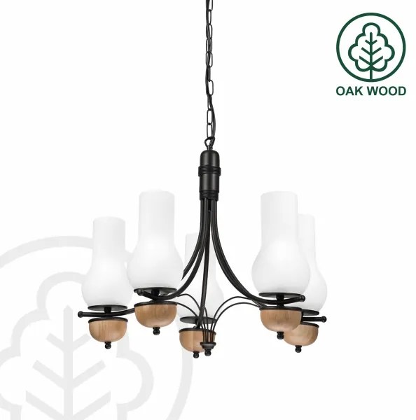 Lustră pe lanț Brilagi COTTAGE 5xE14/40W/230V fag/alb