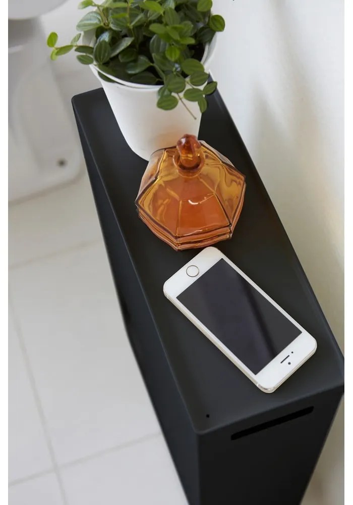 Suport pentru role hârtie igienică metalic Yamazaki Tower, negru