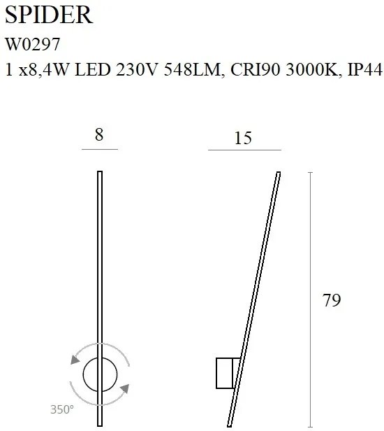 Aplica LED ambientala design modern minimalist SPIDER auriu