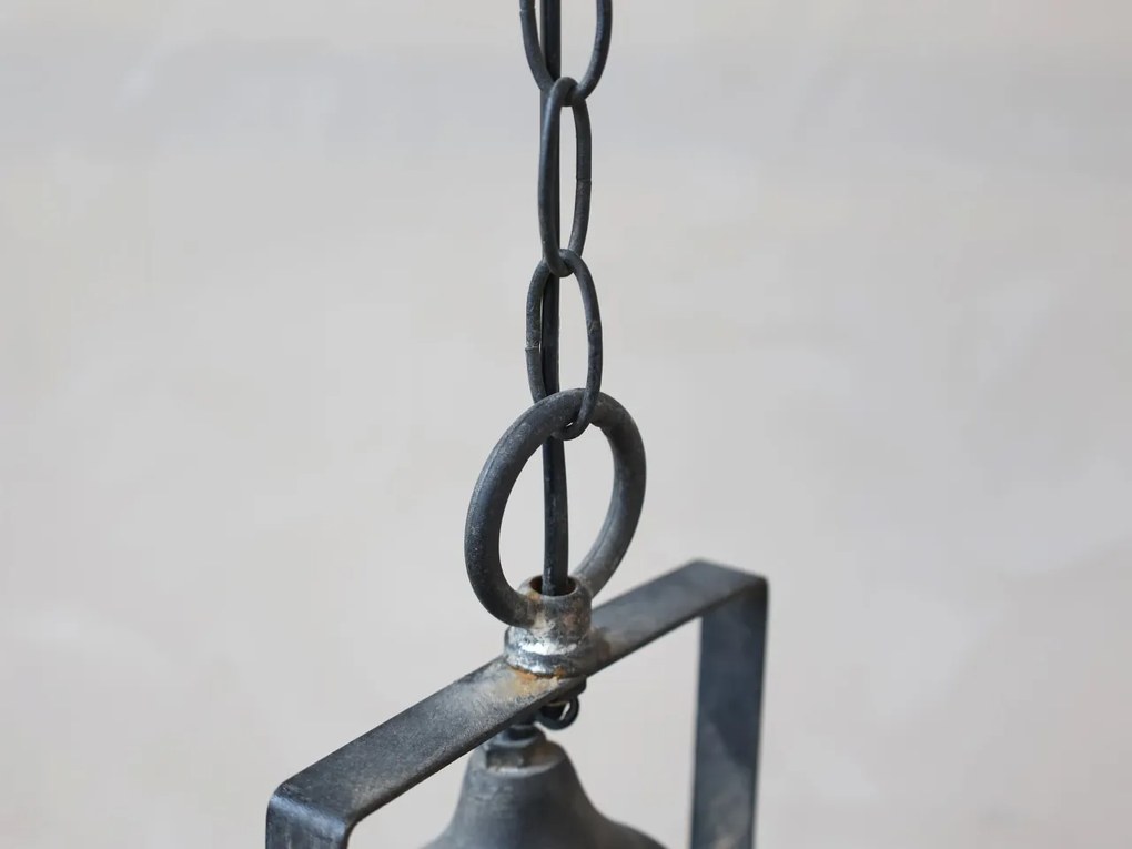 Lampă suspendată din metal, finisaj negru antichizat, H26 x D24 cm, Factory