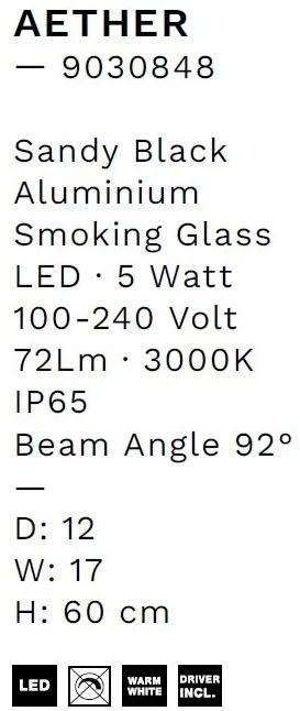 Stalp LED iluminat exterior decorativ IP65 AETHER H-60cm