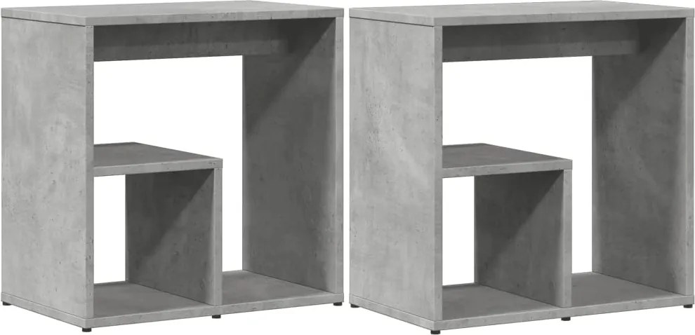 vidaXL Masă laterală, 2 buc., gri beton, 50x30x50 cm, PAL