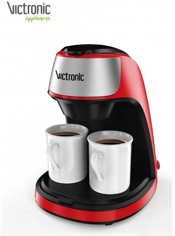 Filtru cafea Victronic 450W, Cafea Macinata, 2 cesti ceramica,2x125ml