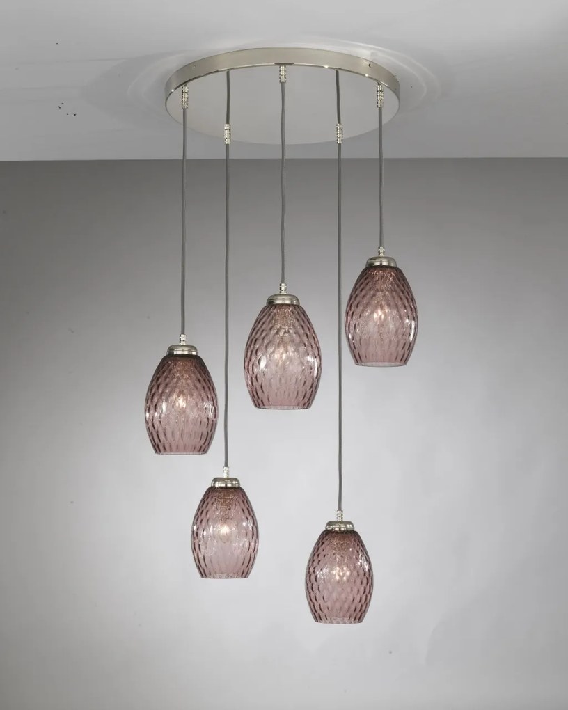 Lustra moderna cu 5 pendule design italian 10008 Amethyst