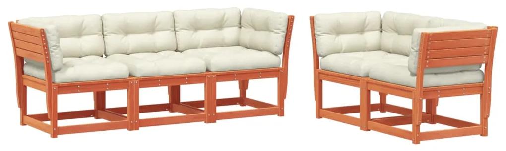 3217002 vidaXL Set mobilier de grădină cu perne, 5 piese, lemn masiv de pin