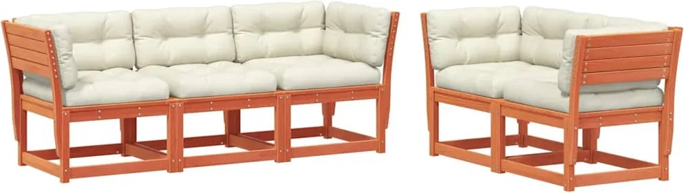 vidaXL Set mobilier de grădină cu perne, 5 piese, lemn masiv de pin