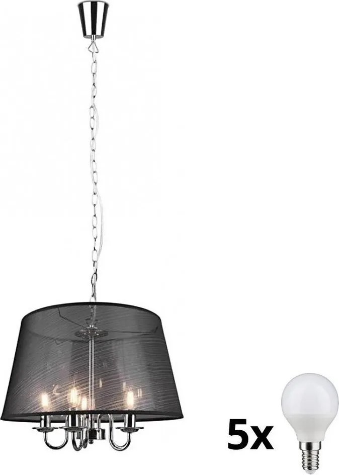 Reality - Candelabru LED pe lanț CIMA 5xE14/40W/230V, negru