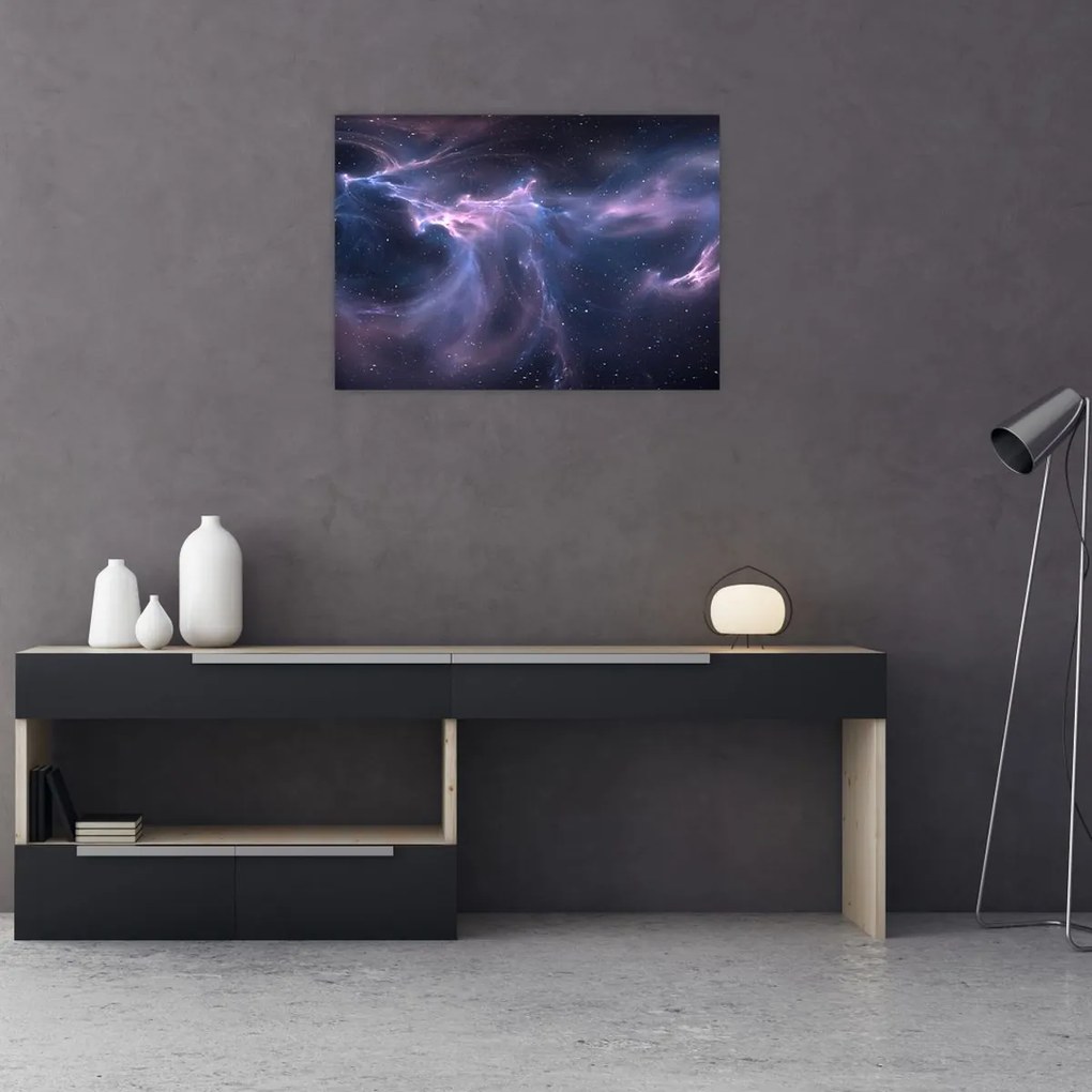 Tablou pe sticlă - Nebuloasa spațială (70x50 cm)