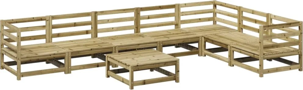 vidaXL Set canapea de grădină, 8 piese, lemn de pin tratat