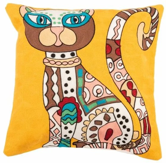 Față de pernă tricotată Pisică, 45 x 45 cm