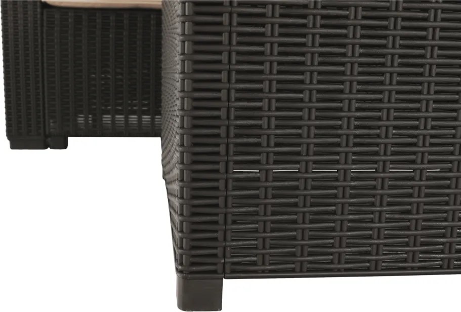 Set de grădină din rattan, 3 piese, maro/bej, RODEN
