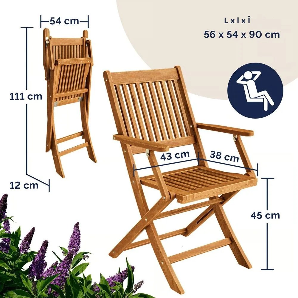 Set de mobilier SYDNEY, 3 piese, lemn natural