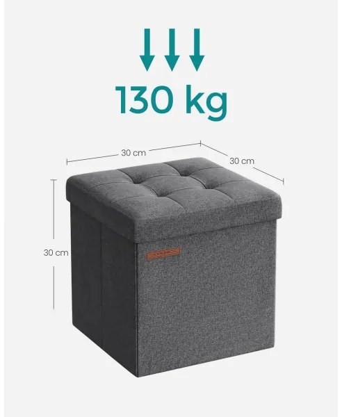 Taburet SULTAN, 30 x 30 cm, gri