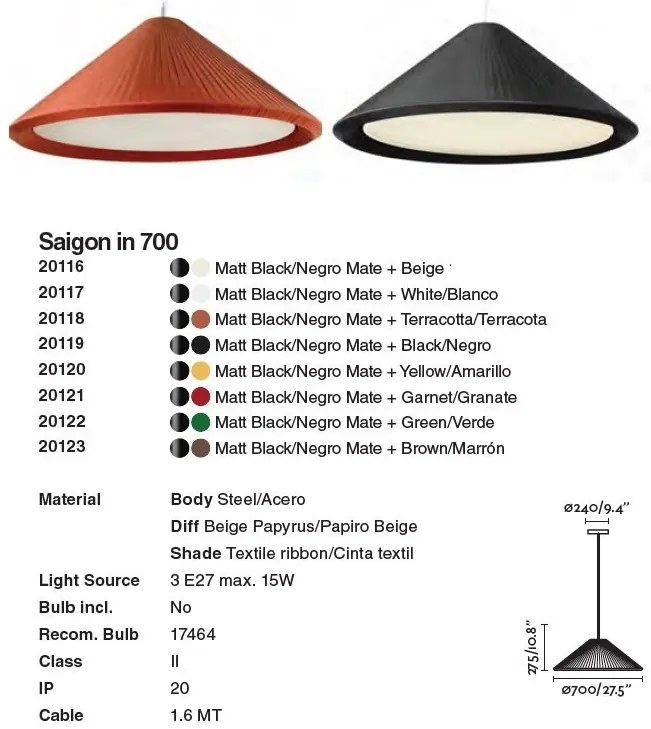 Lustra XXL suspendata design decorativ SAIGON IN 70cm Black
