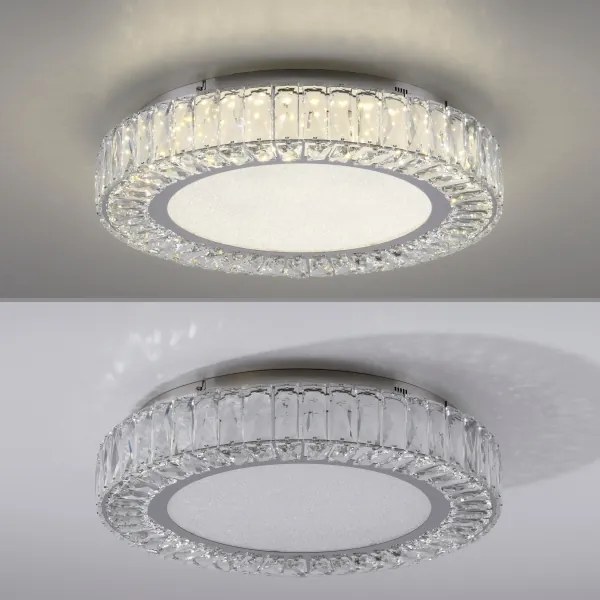 JUST LIGHT. 15222-17 - Plafonieră LED KULUNKA LED/46W/230V crom