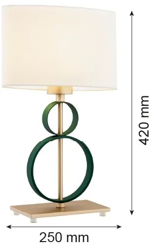 Argon 8317 - Lampă de masă PERSEO 1xE27/15W/230V 42 cm crem/verde
