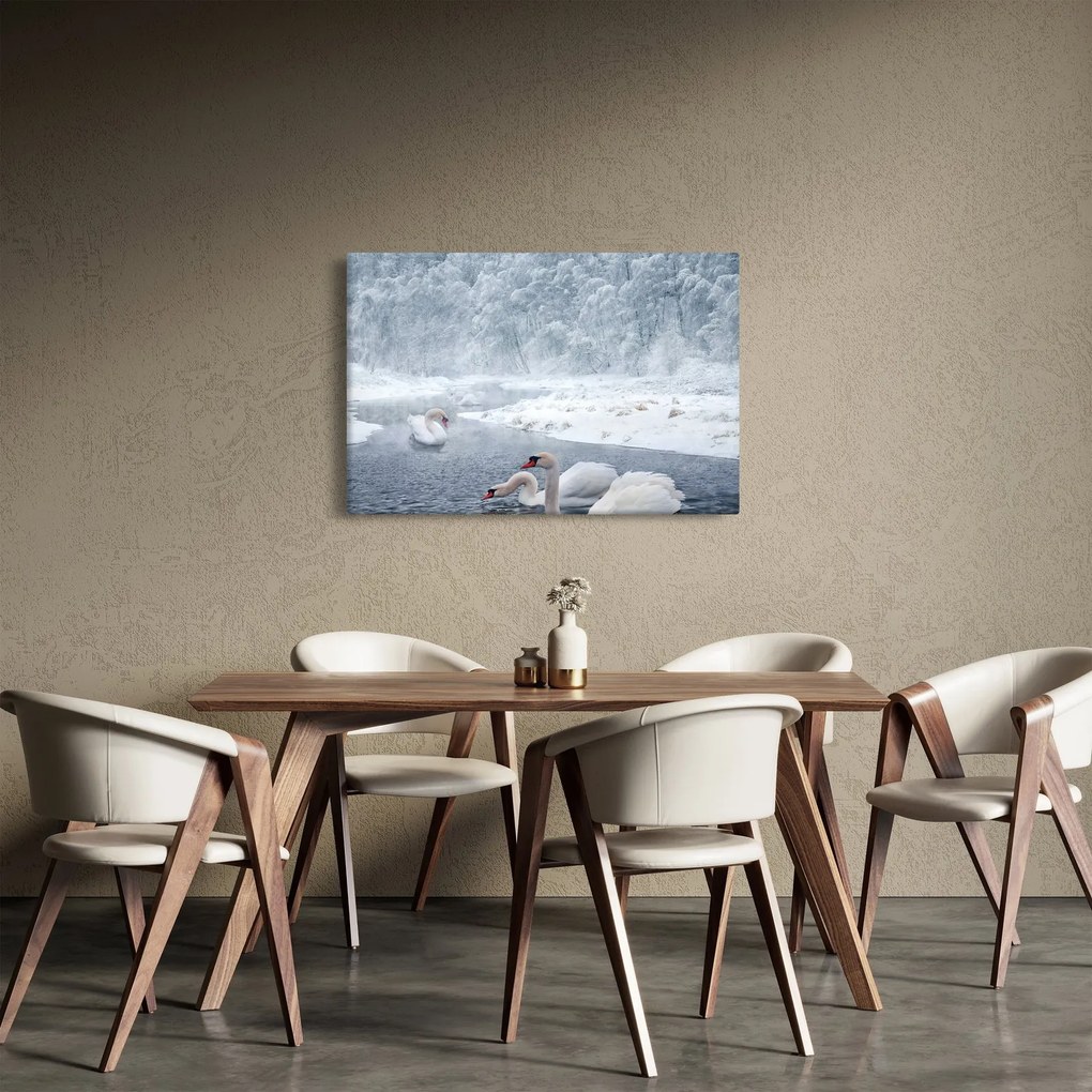 Tablou cu lebăde (90x60 cm)