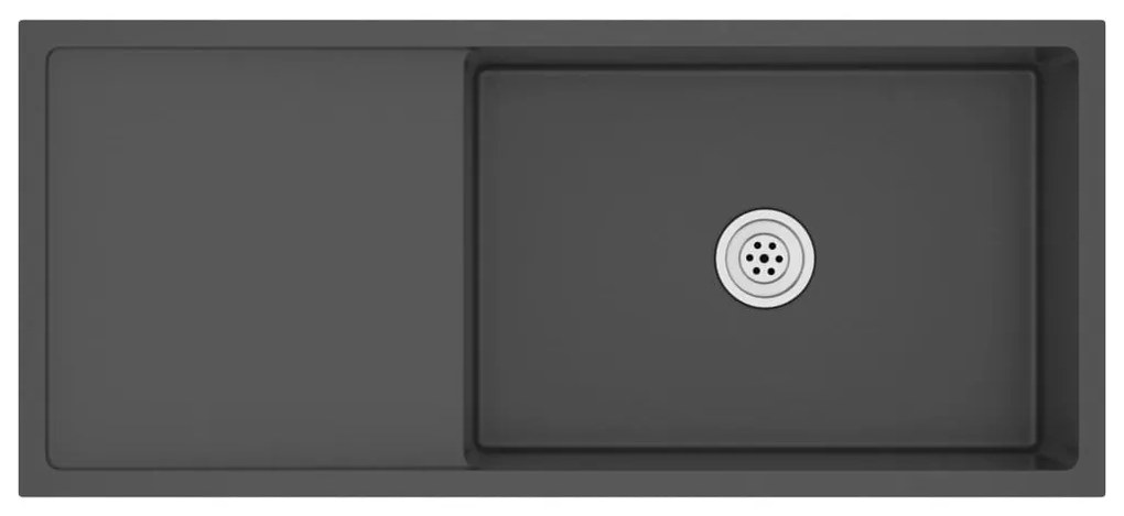 Chiuveta de bucatarie lucrata manual, negru, otel inoxidabil Negru, 100 x 44 x 20 cm