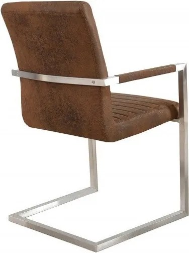 Set 2 scaune cu brate Loft maro antic/ argintiu