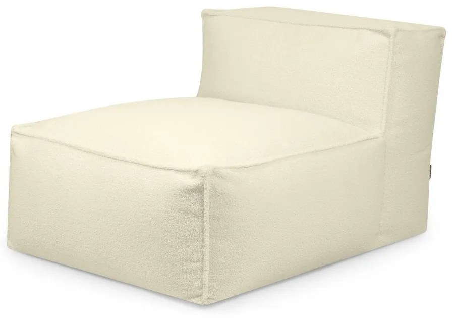 Fotoliu bean bag crem cu tapițerie din țesătură bouclé Mass Open Modul 90 – SLOWDOWN