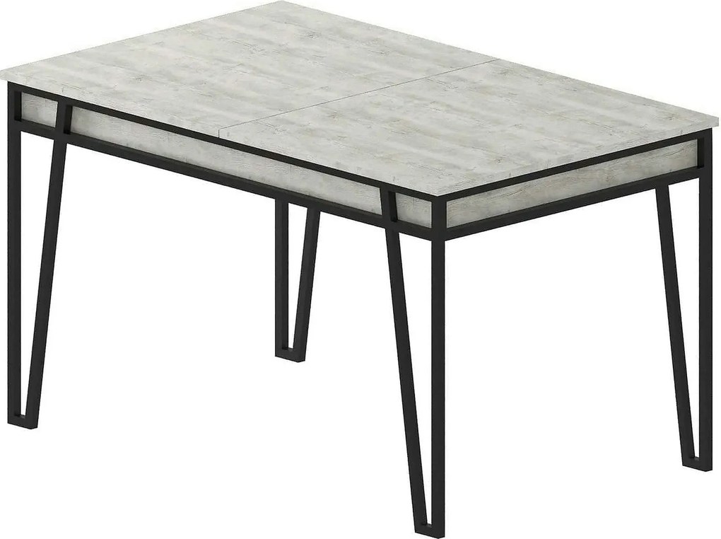 Masa 855DTE4602, gri/negru, PAL melaminat/metal, 132/170x80x76 cm