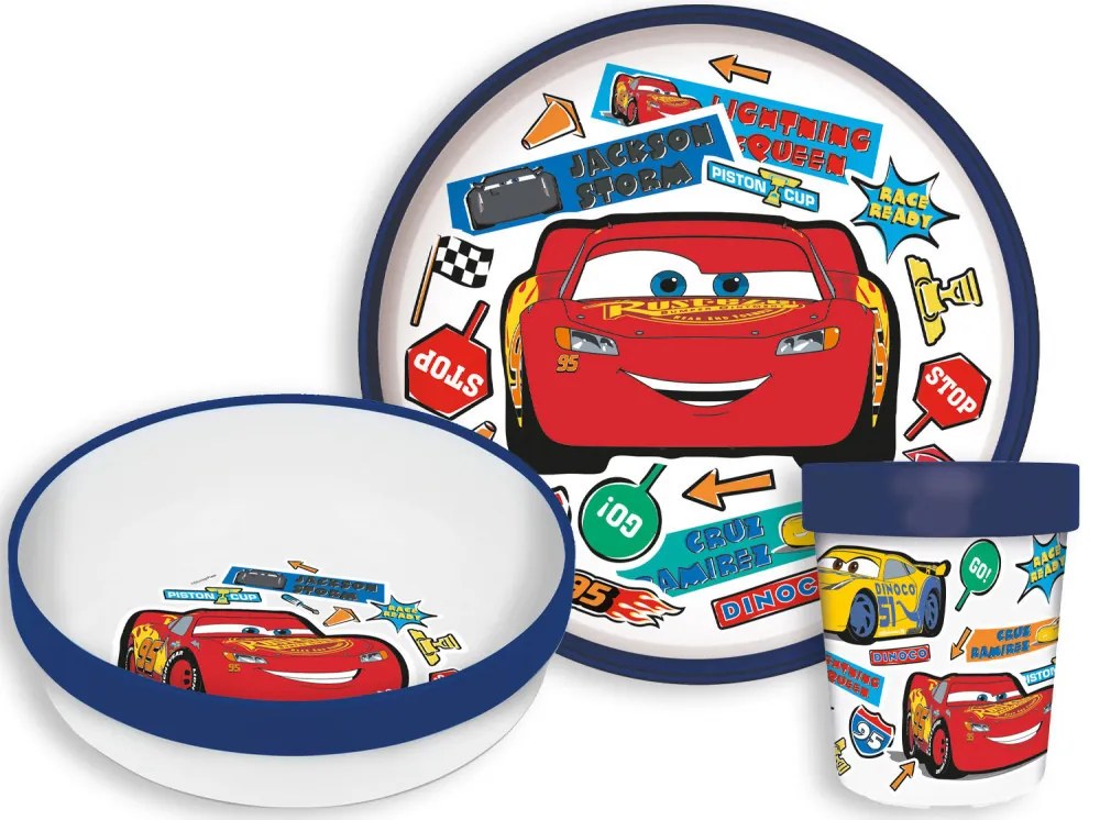 Disney Mașini Stickers set de tacâmuri antiderapant, set din plastic micro