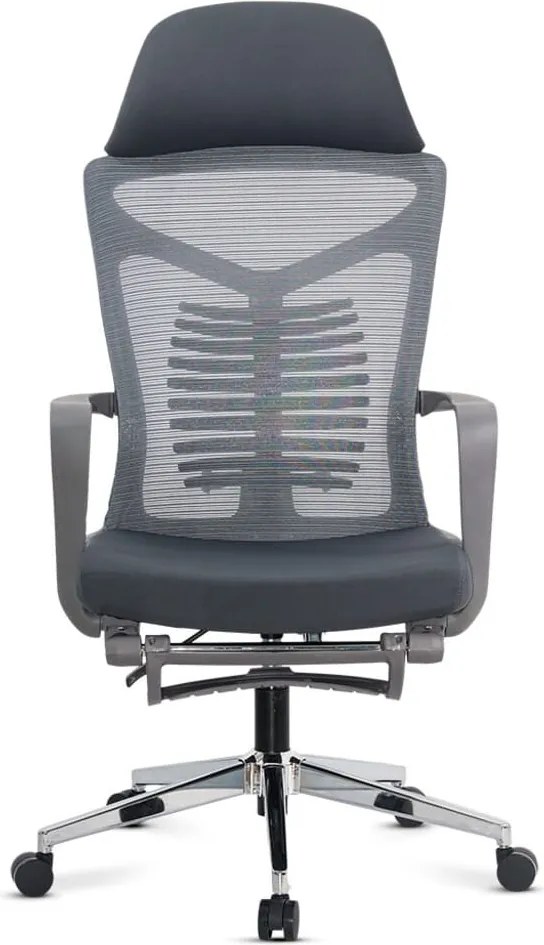 Scaun ergonomic SYYT 9502 gri, rabatabil cu suport de picioare