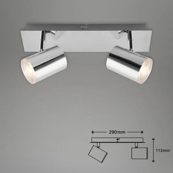 Briloner 2731-028 - Aplică de baie BANYO 2xGU10/5W/230V crom lucios