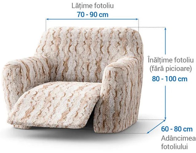 Huse bielastice OCEANO NOU bej fotoliu de relaxare (l. 70 - 90 cm)