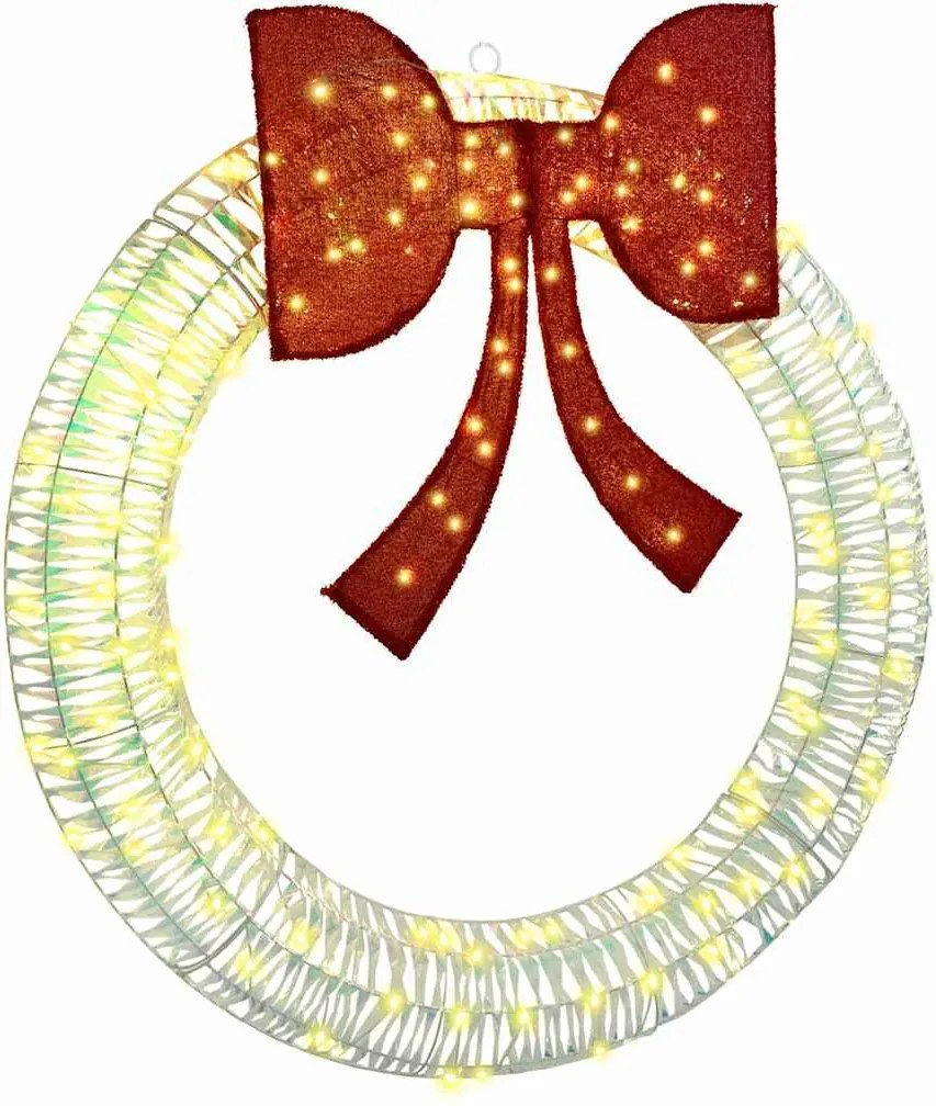 vidaXL Coroană cu 150 LED Alb cald 121 x 121 x 10 cm PET