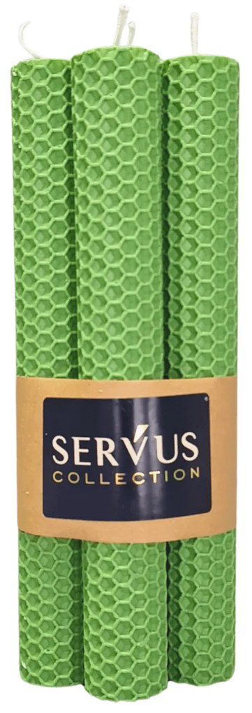 Set 4 Lumanari naturale fagure din Ceara de Albine colorata - Verde deschis 3,5 cm, 40 cm, Verde deschis