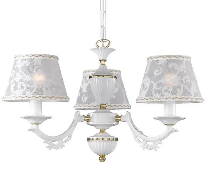 Candelabru 3 brate design italian din alama cu metal alb 9630