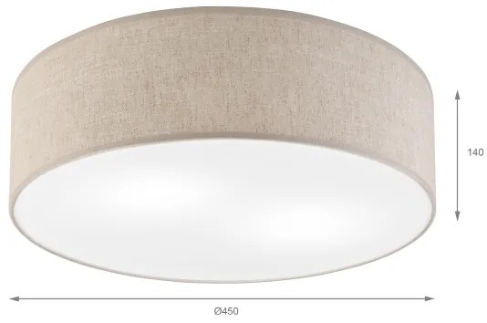 Plafonieră SIRJA, 2 x E27, 15W, 230V, diametru 45 cm, bej