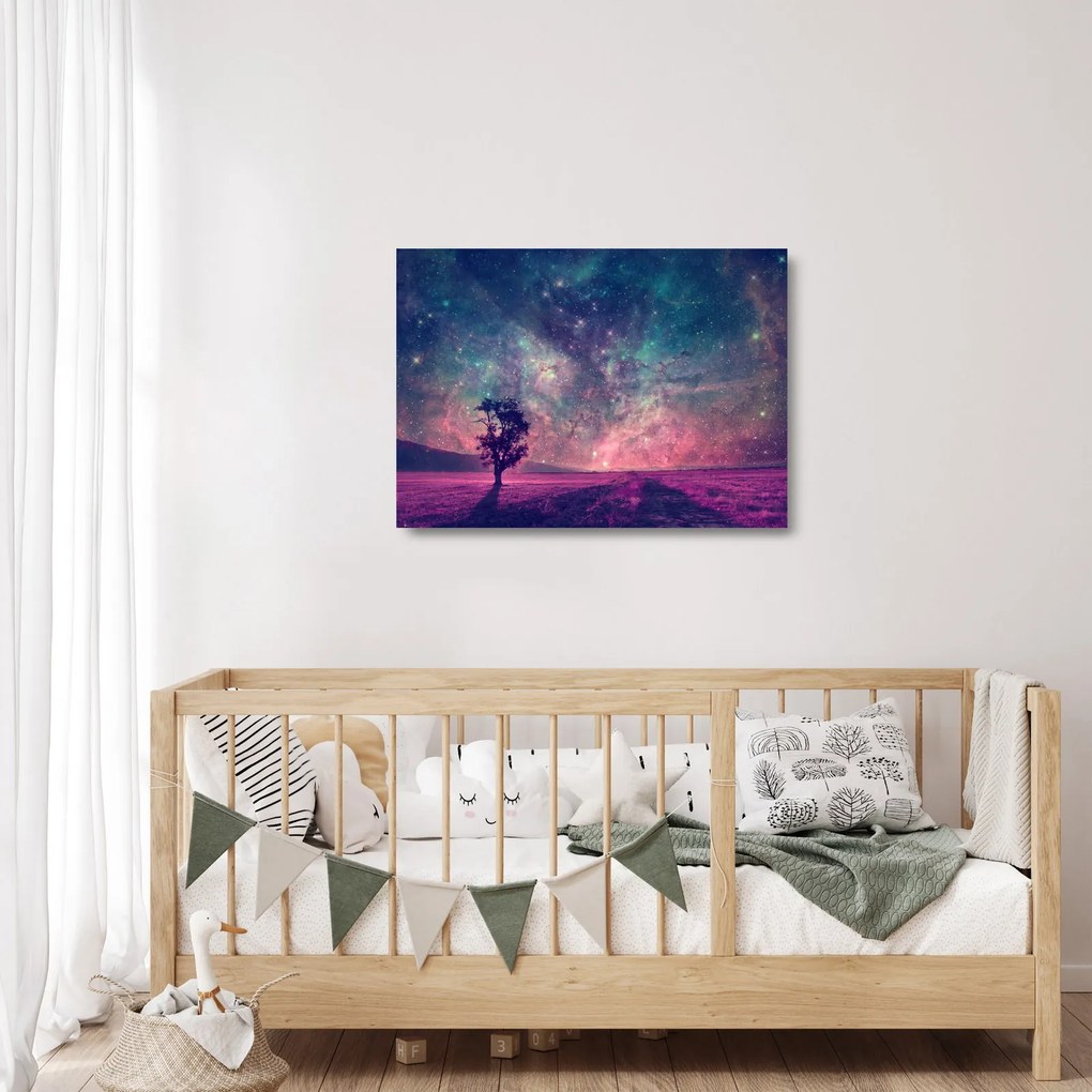 Tablou pe sticlă - Cer de noapte din alta dimensie (70x50 cm)