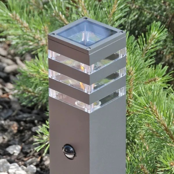 Lampă exterior TEKSAS cu senzor 1xE27/12W/230V IP44, 74 cm, antracit