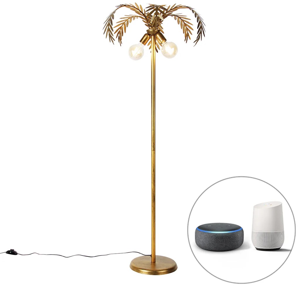 Lampă de podea inteligentă aurie 156 cm inclusiv 2 wifi G95 - Botanica