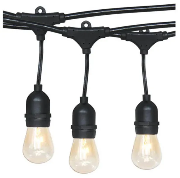 Ghirlandă luminoasă, impermeabilă cu 15 becuri LED, tip soclu E27 , alb cald