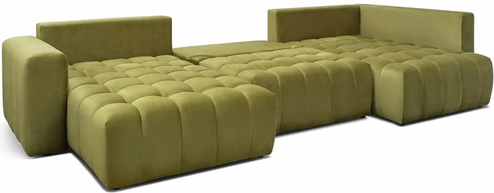 Colțar lemn masiv Formă U Extensibil Bonnie 350x175cm Personalizabil