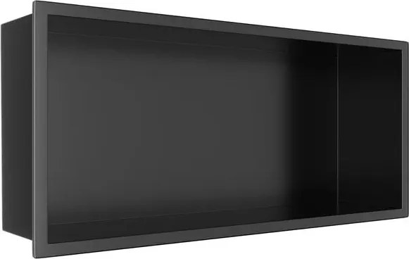 Raft incastrat dreptunghiular Balneo Wall-Box One cu rama 45x20x10 cm negru mat
