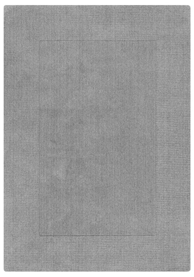 Covor grej țesut manual din lână 200x290 cm Border – Flair Rugs