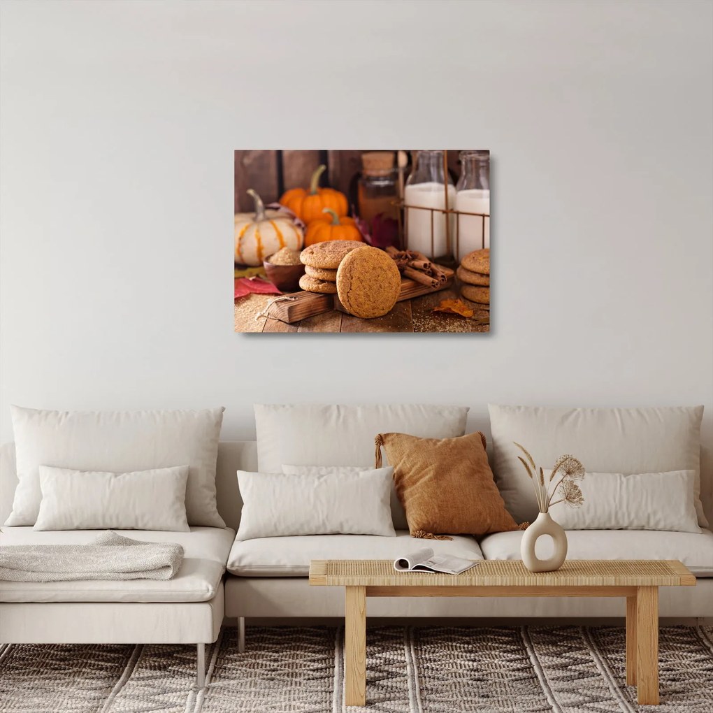 Tablou pe sticlă - Biscuiți de toamnă (70x50 cm)
