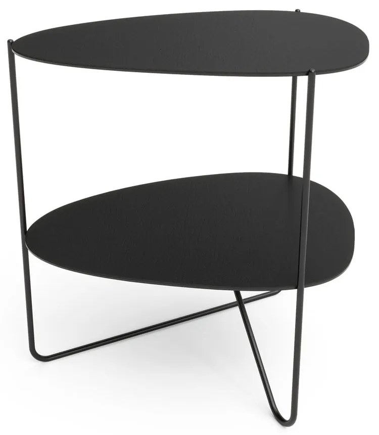 Măsuță de cafea neagră din metal 37x44 cm Curve Double Bull – LIND DNA