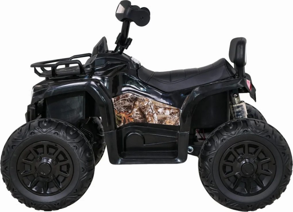 ATV Electric cu acumulator pentru copii NOVOKIDS™ Madness Quad PRO , Cu melodii si lumini, Lungime 100 cm, 3-8 ani , Max 30 kg , Roti EVA, 12V, Negru