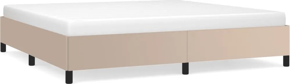 vidaXL Cadru de pat, cappuccino, 200x200 cm, piele ecologică