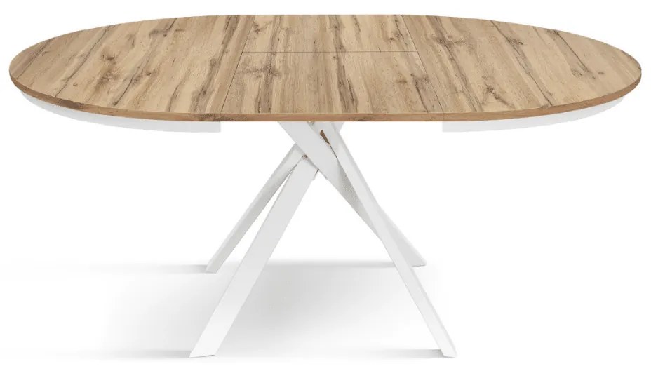 MASA ROTUNDA EXTENSIBILA LILA -PICIOR METALIC-BLAT RUSTIC - PICIOR NEGRU