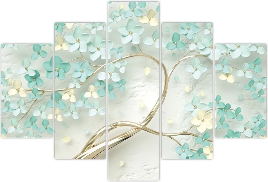 Tablou - Copac auriu înflorit (150x105 cm)