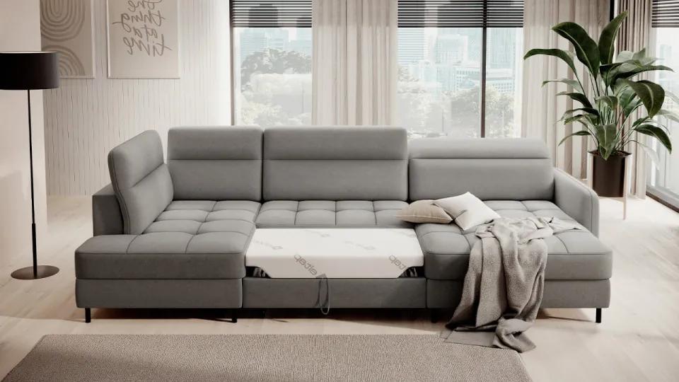 Canapea modulara, extensibila, cu spatiu pentru depozitare, 306x100x165 cm, Berrto R01, Eltap (Culoare: Verde inchis / Manhattan 38)