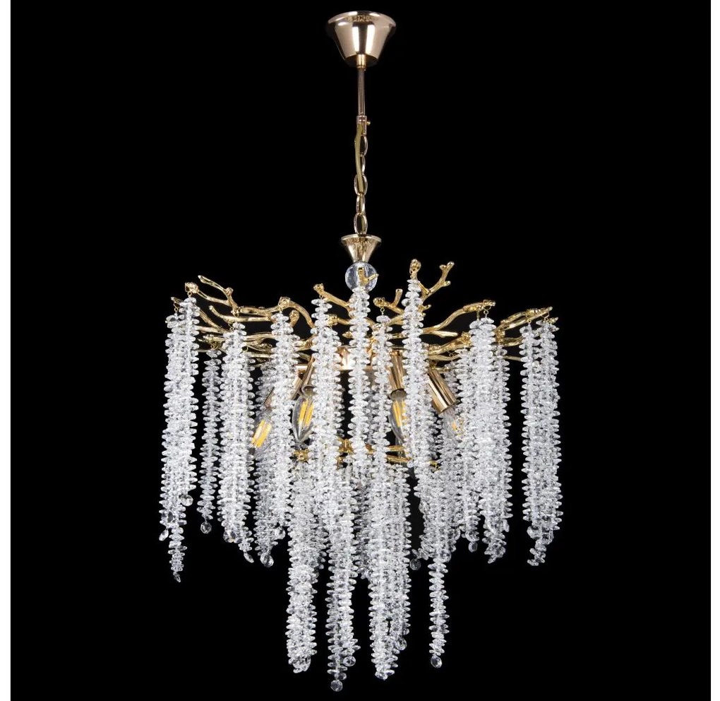 Lustră pe lanț 6xE14/60W/230V d. 53 cm auriu